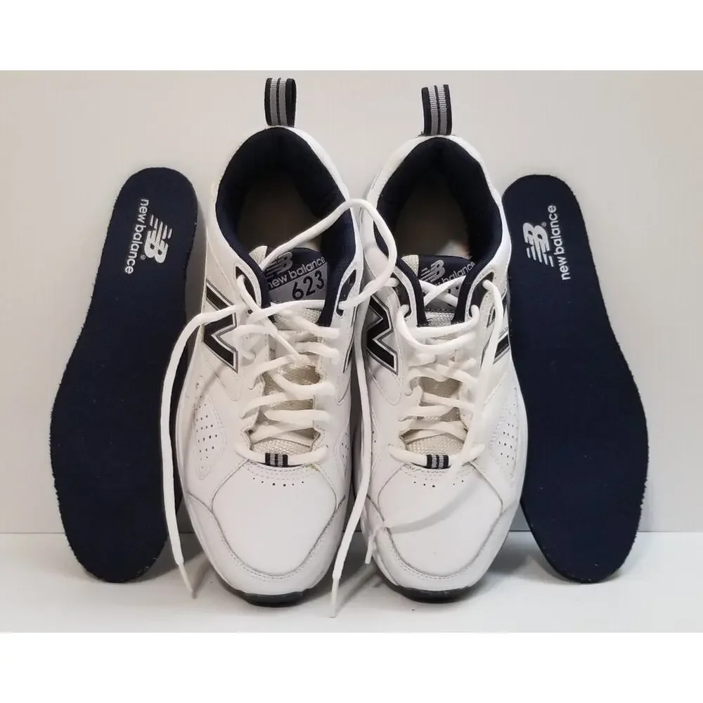 New Balance 623 MX623WN White Navy Blue Gray Sneakers Shoes Mens Size 7.5 D